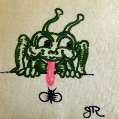 Sea Gull Cellar Bar Napkin Art, artist G.R.