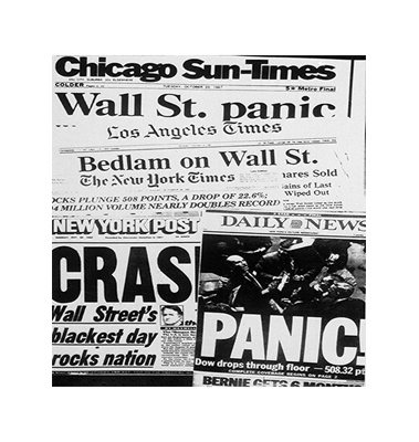 47a Composite of newspaper headlines reporting the Stock Market Crash of 1987 379x600