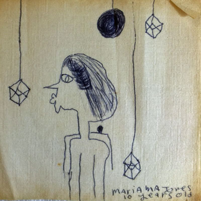 Napkin Art, Sea Gull Cellar Bar, Mariana Jones artist, 10 years old