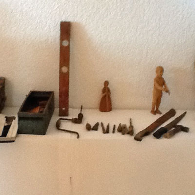 Early figure sculpture and original tools of Don Manuel