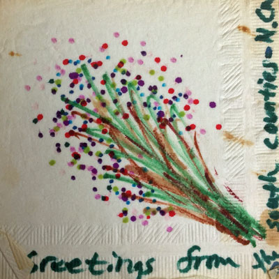 Sea Gull Cellar Bar Napkin Art, artist unknown