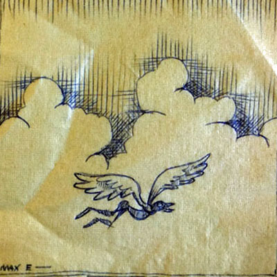 Sea Gull Cellar Bar Napkin Art, Efroym artist