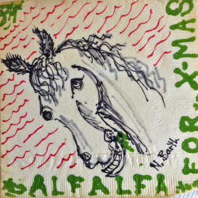 Sea Gull Cellar Bar Napkin Art, Nancy Barth artist