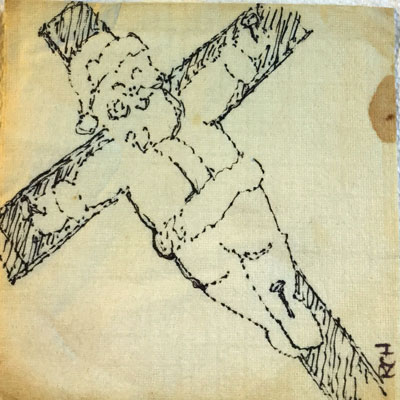 Sea Gull Cellar Bar Napkin Art, Roy Hoggard artist