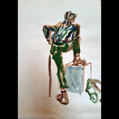 Watercolor painting of Al, by Helen Reynolds, courtesy of his daughter Lisa